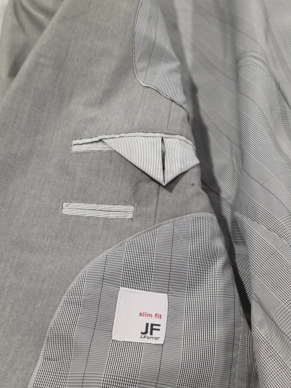 38R Men's JF J. Ferrar 2 Button Blazer Gray Slim Fit Sport Coat